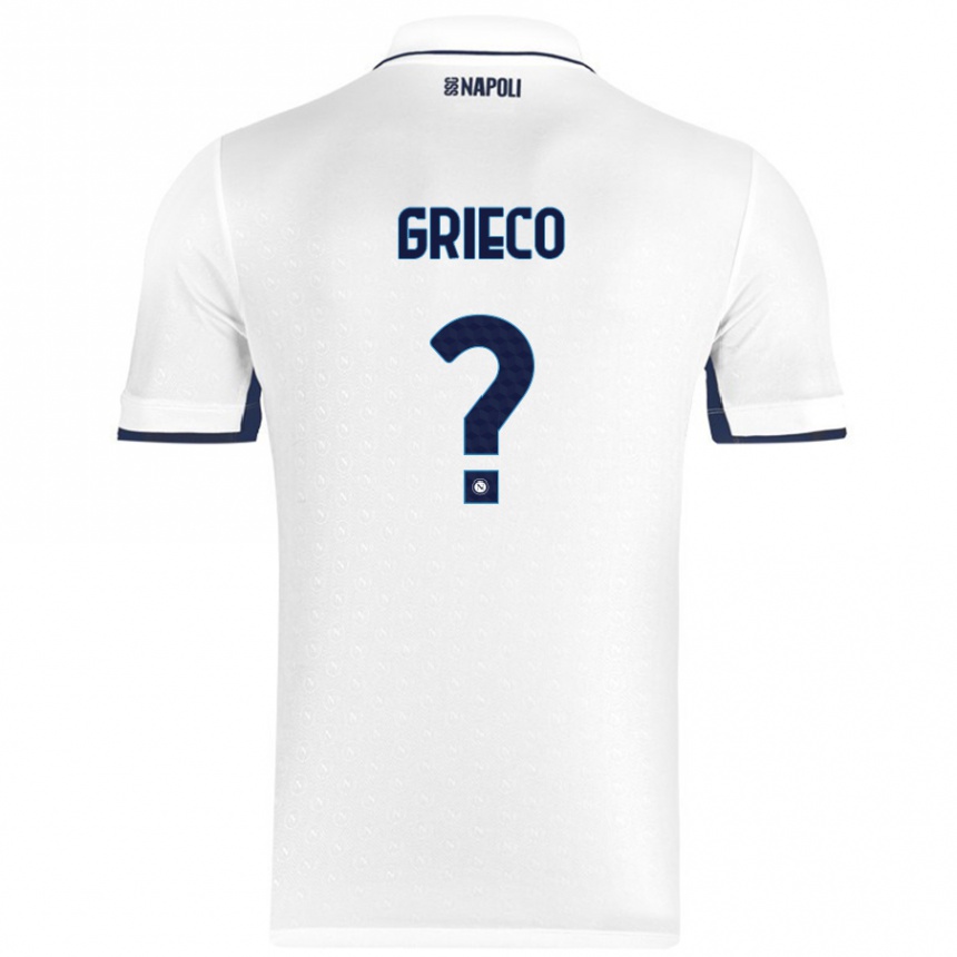 Niño Fútbol Camiseta Alessandro Grieco #0 Blanco Azul Real 2ª Equipación 2024/25 Argentina