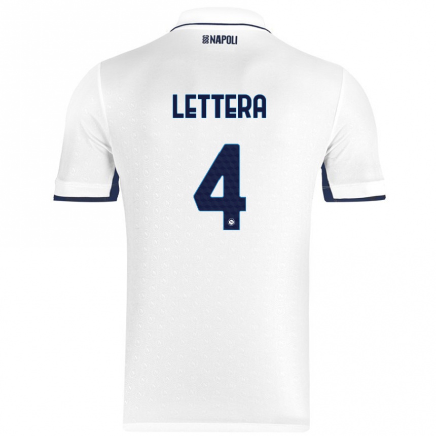 Niño Fútbol Camiseta Alessio Lettera #4 Blanco Azul Real 2ª Equipación 2024/25 Argentina