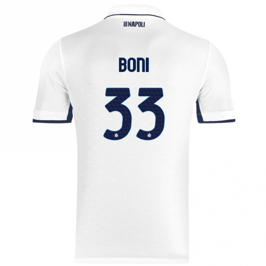 Niño Fútbol Camiseta Landry Boni #33 Blanco Azul Real 2ª Equipación 2024/25 Argentina