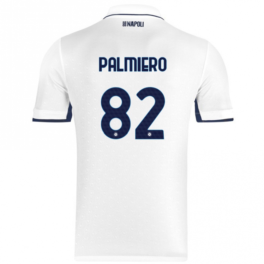 Niño Fútbol Camiseta Luca Palmiero #82 Blanco Azul Real 2ª Equipación 2024/25 Argentina