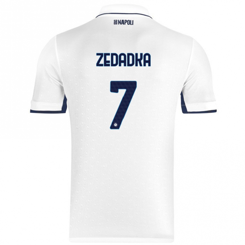 Niño Fútbol Camiseta Karim Zedadka #7 Blanco Azul Real 2ª Equipación 2024/25 Argentina