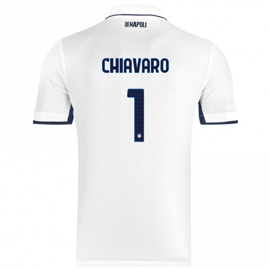 Niño Fútbol Camiseta Kelly Chiavaro #1 Blanco Azul Real 2ª Equipación 2024/25 Argentina