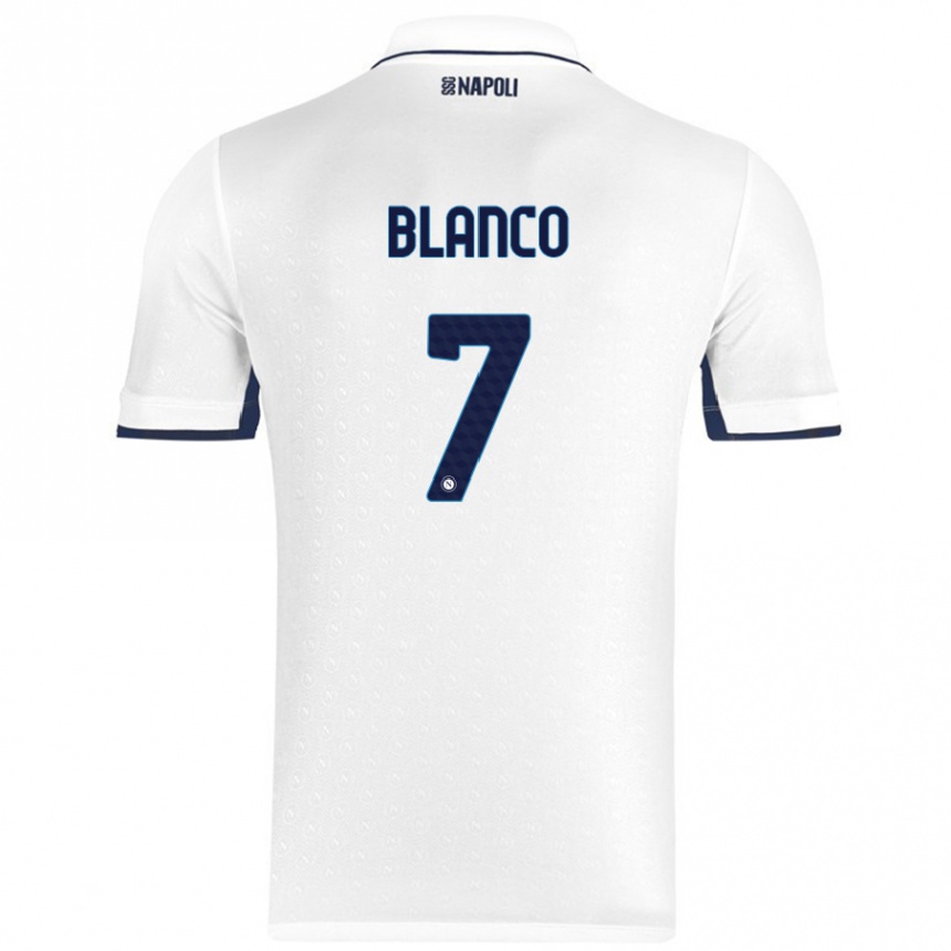 Niño Fútbol Camiseta Gimena Blanco #7 Blanco Azul Real 2ª Equipación 2024/25 Argentina