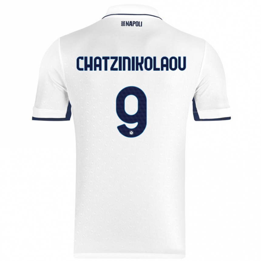 Niño Fútbol Camiseta Despoina Chatzinikolaou #9 Blanco Azul Real 2ª Equipación 2024/25 Argentina