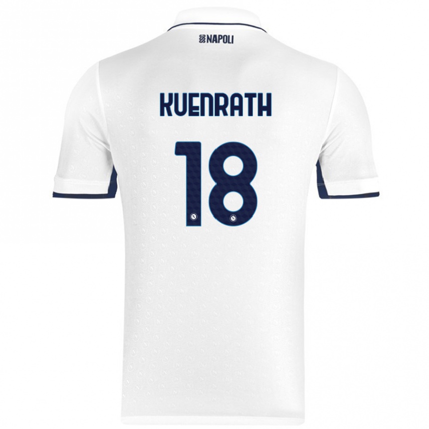 Niño Fútbol Camiseta Melanie Kuenrath #18 Blanco Azul Real 2ª Equipación 2024/25 Argentina