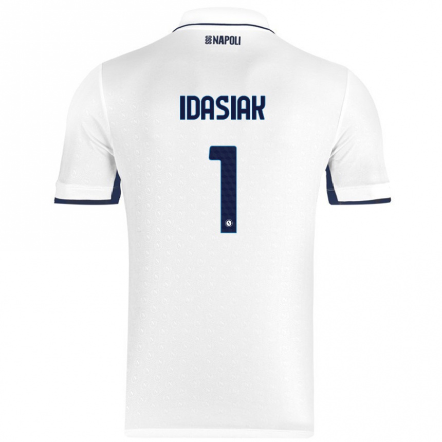 Niño Fútbol Camiseta Hubert Dawid Idasiak #1 Blanco Azul Real 2ª Equipación 2024/25 Argentina