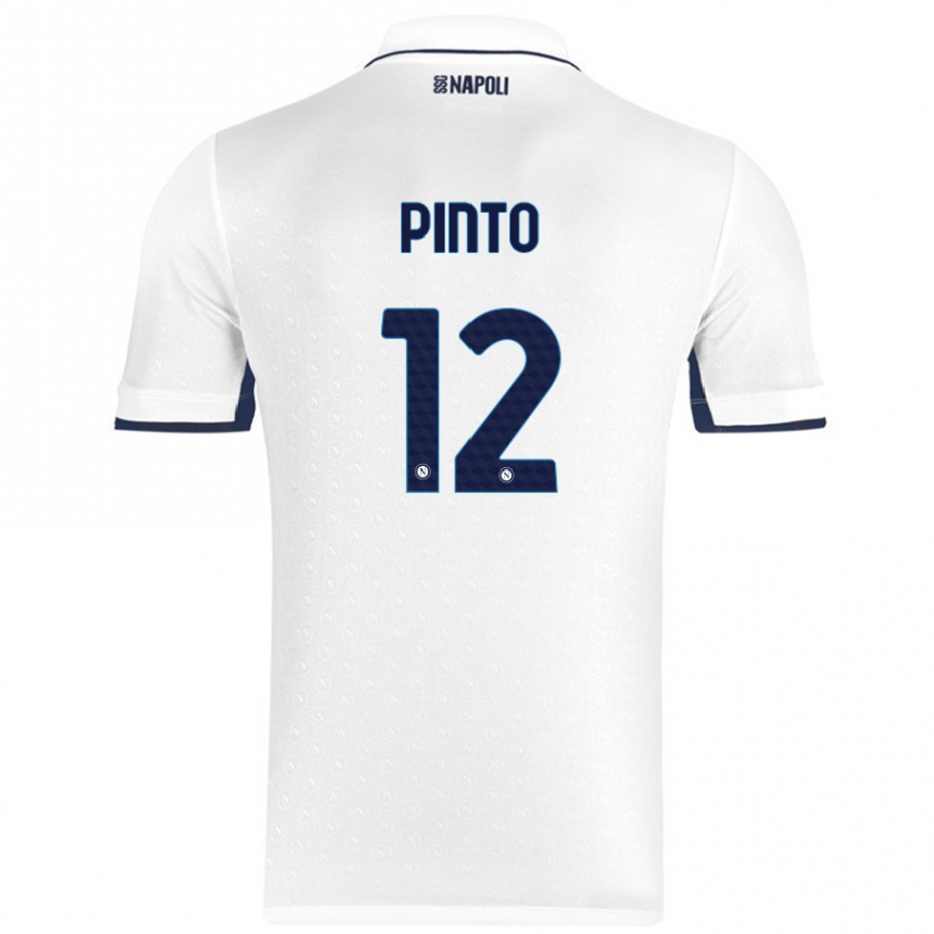 Niño Fútbol Camiseta Ciro Pinto #12 Blanco Azul Real 2ª Equipación 2024/25 Argentina