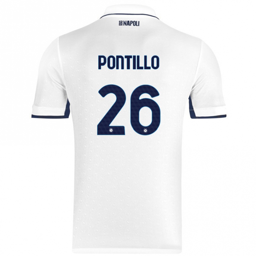 Niño Fútbol Camiseta Pasquale Pontillo #26 Blanco Azul Real 2ª Equipación 2024/25 Argentina