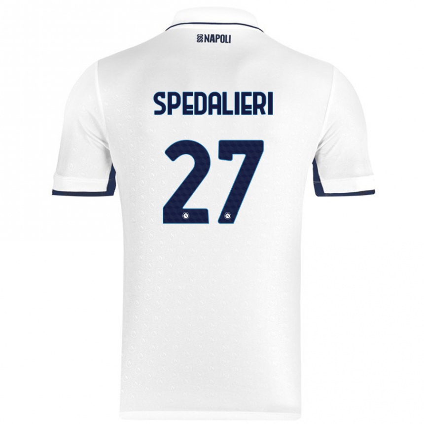 Niño Fútbol Camiseta Johnatan Andrea Spedalieri #27 Blanco Azul Real 2ª Equipación 2024/25 Argentina