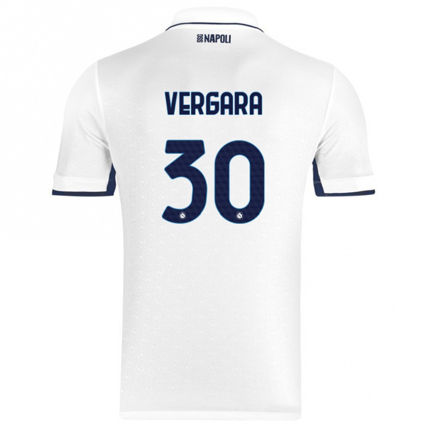 Niño Fútbol Camiseta Antonio Vergara #30 Blanco Azul Real 2ª Equipación 2024/25 Argentina