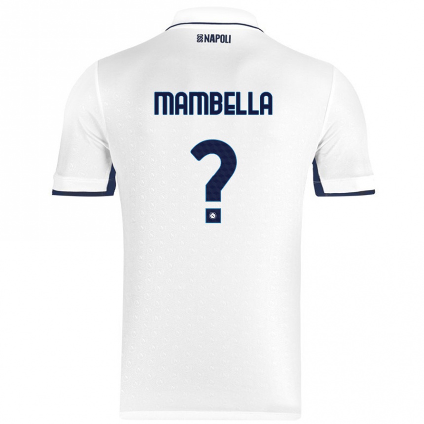 Niño Fútbol Camiseta Andrea Mambella #0 Blanco Azul Real 2ª Equipación 2024/25 Argentina