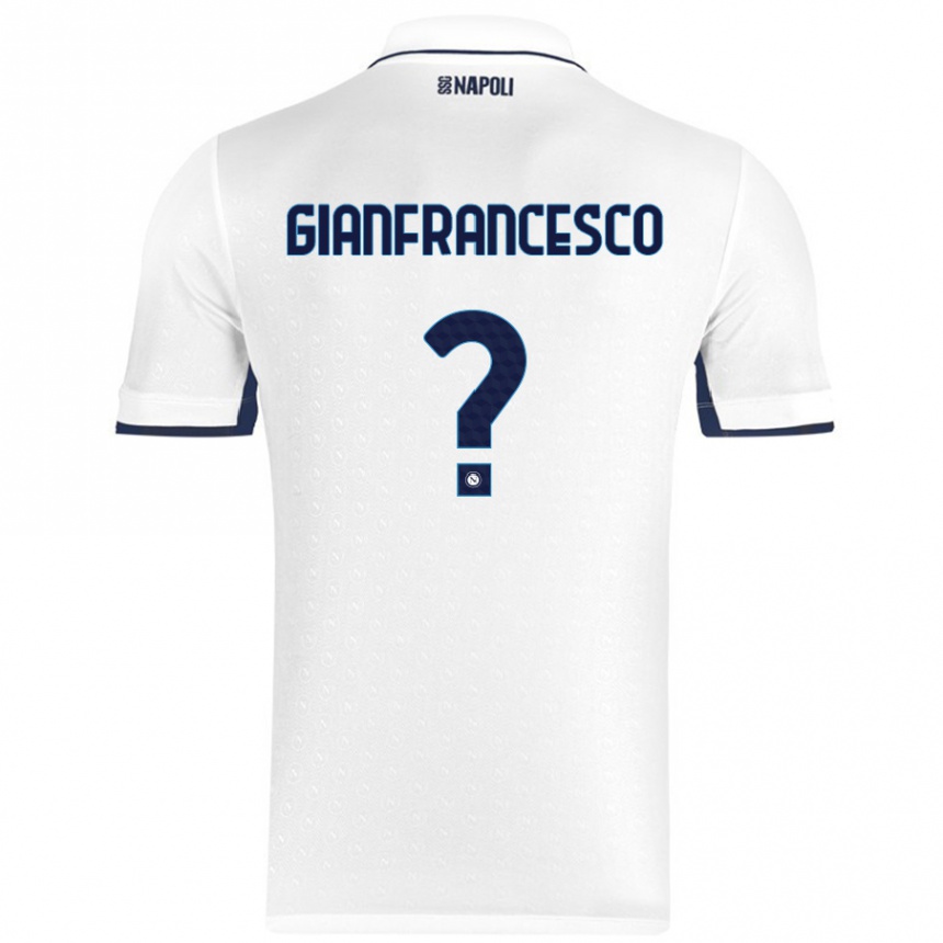 Niño Fútbol Camiseta Sergio Gianfrancesco #0 Blanco Azul Real 2ª Equipación 2024/25 Argentina