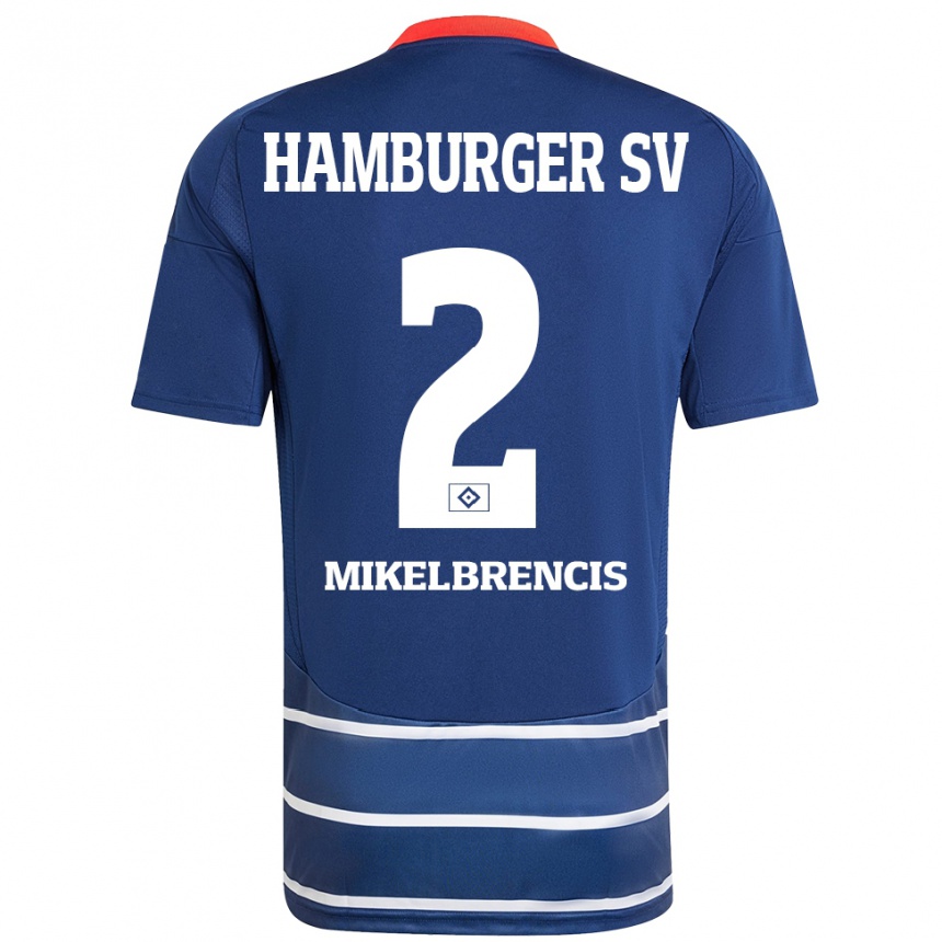 Niño Fútbol Camiseta William Mikelbrencis #2 Azul Oscuro 2ª Equipación 2024/25 Argentina