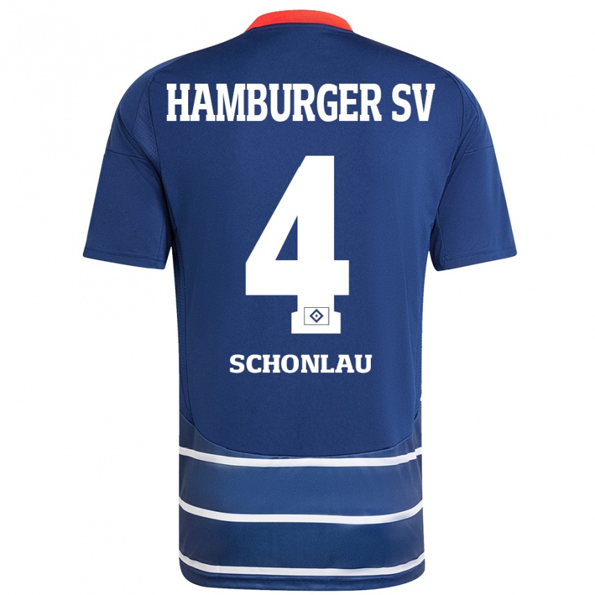 Niño Fútbol Camiseta Sebastian Schonlau #4 Azul Oscuro 2ª Equipación 2024/25 Argentina