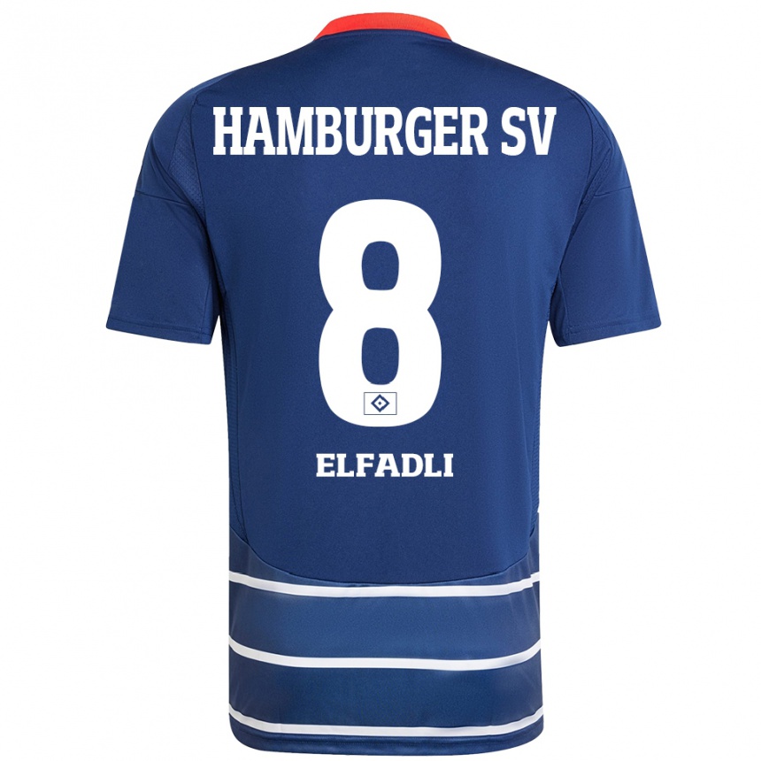 Niño Fútbol Camiseta Daniel Elfadli #8 Azul Oscuro 2ª Equipación 2024/25 Argentina