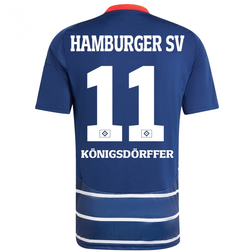 Niño Fútbol Camiseta Ransford Königsdörffer #11 Azul Oscuro 2ª Equipación 2024/25 Argentina