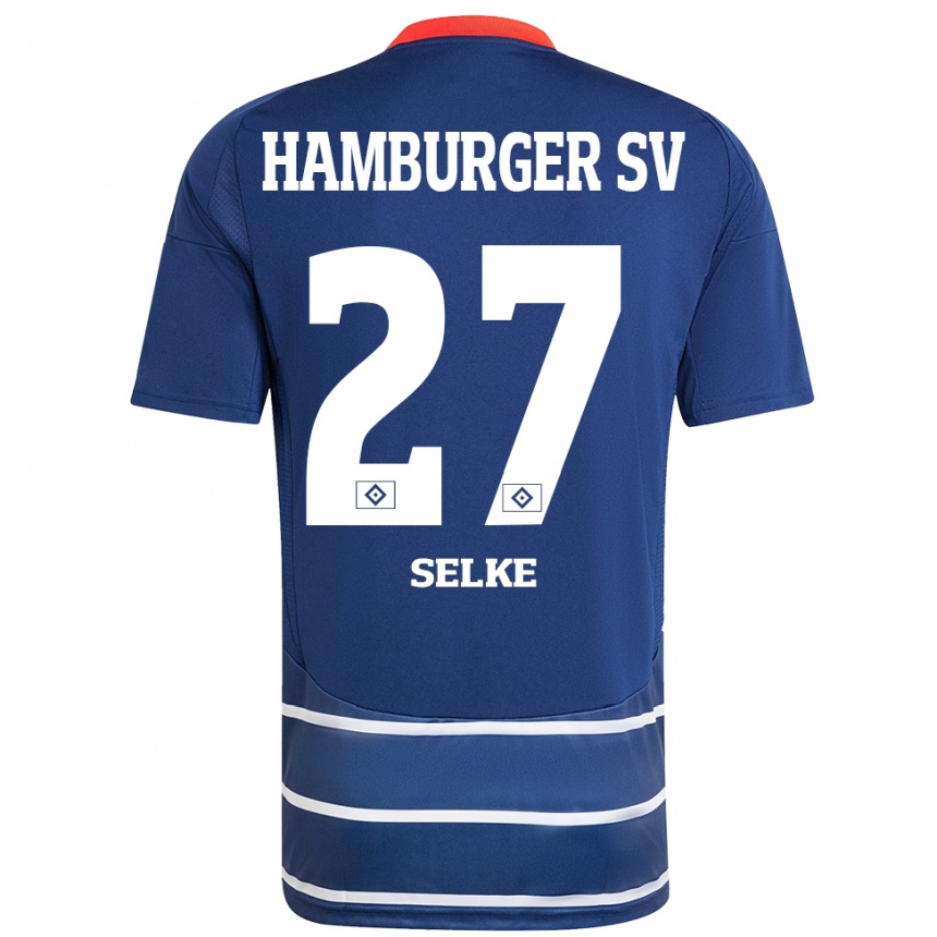 Niño Fútbol Camiseta Davie Selke #27 Azul Oscuro 2ª Equipación 2024/25 Argentina