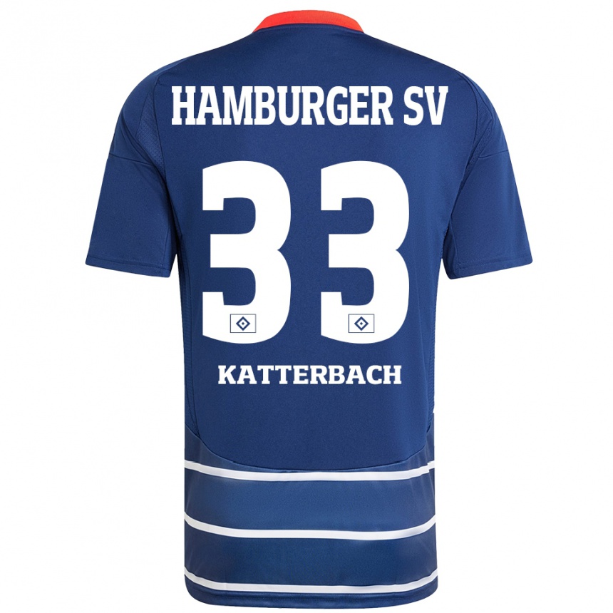 Niño Fútbol Camiseta Noah Katterbach #33 Azul Oscuro 2ª Equipación 2024/25 Argentina