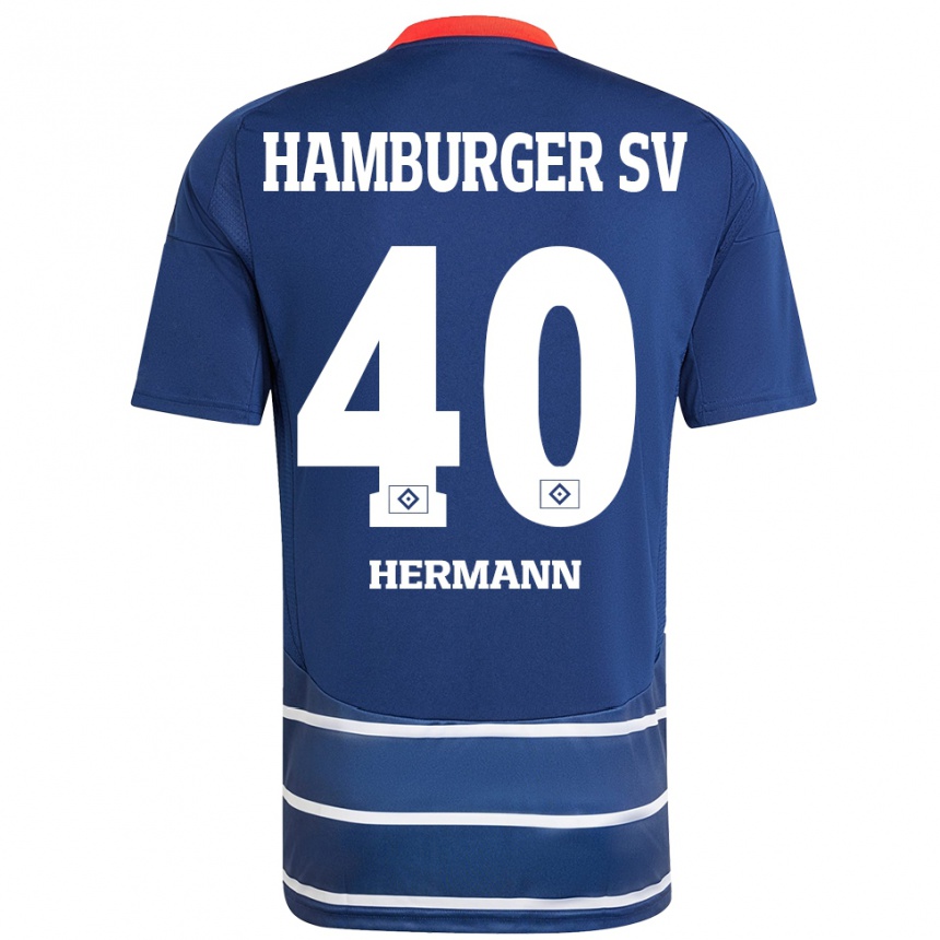 Niño Fútbol Camiseta Hannes Hermann #40 Azul Oscuro 2ª Equipación 2024/25 Argentina