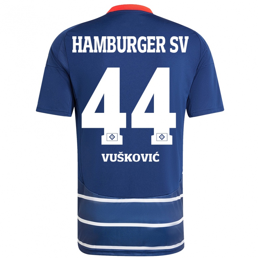 Niño Fútbol Camiseta Mario Vuskovic #44 Azul Oscuro 2ª Equipación 2024/25 Argentina