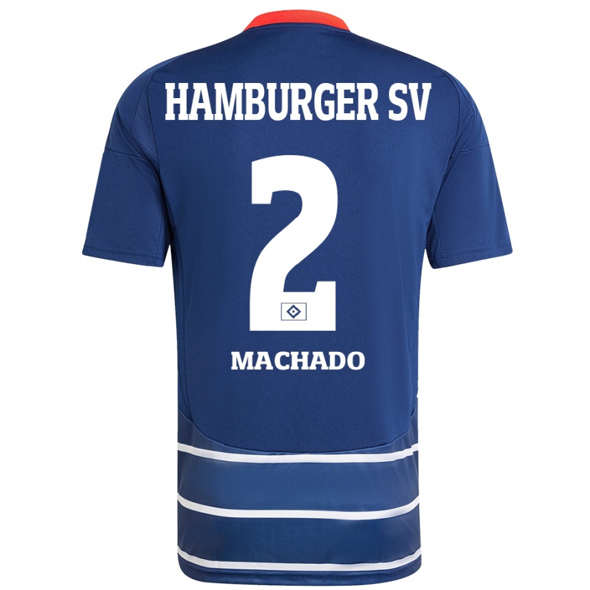 Niño Fútbol Camiseta Kilian Hölscher Machado #2 Azul Oscuro 2ª Equipación 2024/25 Argentina