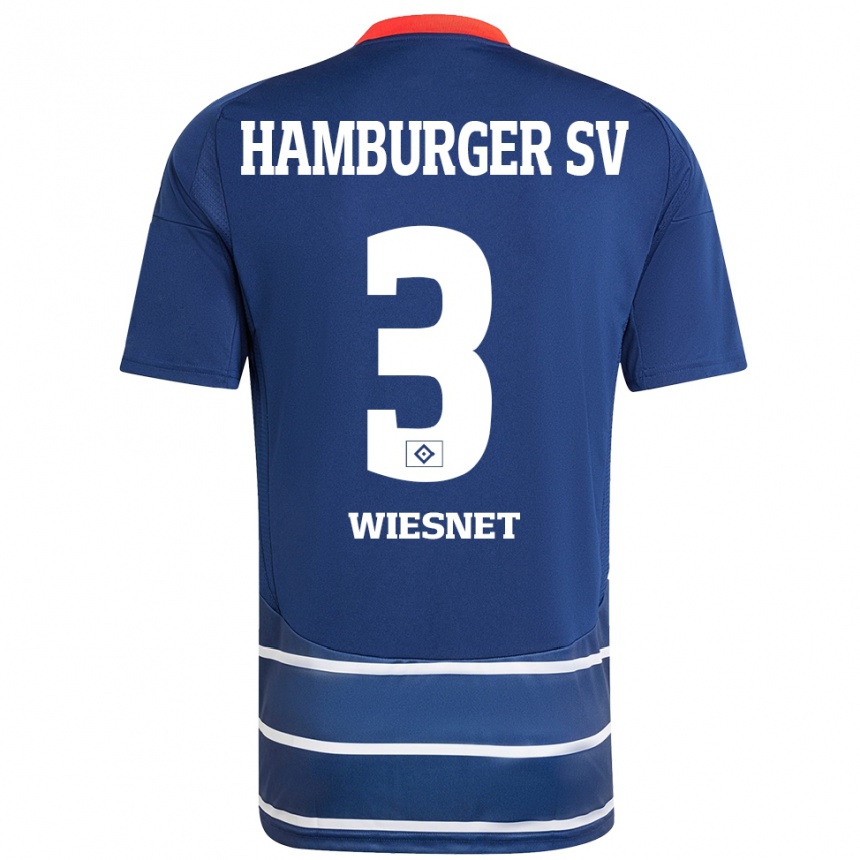 Niño Fútbol Camiseta Melvin Wiesnet #3 Azul Oscuro 2ª Equipación 2024/25 Argentina