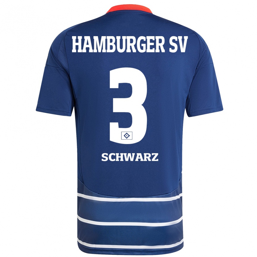 Niño Fútbol Camiseta Jannick Schwarz #3 Azul Oscuro 2ª Equipación 2024/25 Argentina