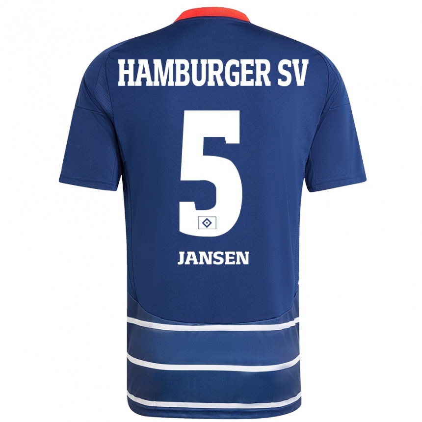 Niño Fútbol Camiseta Marcell Jansen #5 Azul Oscuro 2ª Equipación 2024/25 Argentina