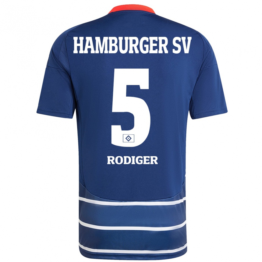 Niño Fútbol Camiseta Philipp Rödiger #5 Azul Oscuro 2ª Equipación 2024/25 Argentina