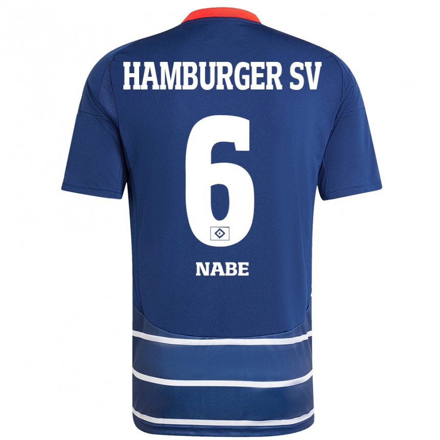 Niño Fútbol Camiseta Jamal Nabe #6 Azul Oscuro 2ª Equipación 2024/25 Argentina