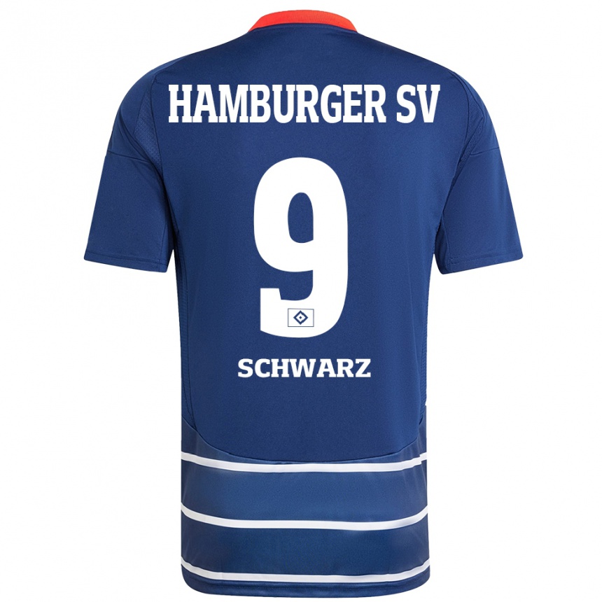 Niño Fútbol Camiseta Rafael Schwarz #9 Azul Oscuro 2ª Equipación 2024/25 Argentina