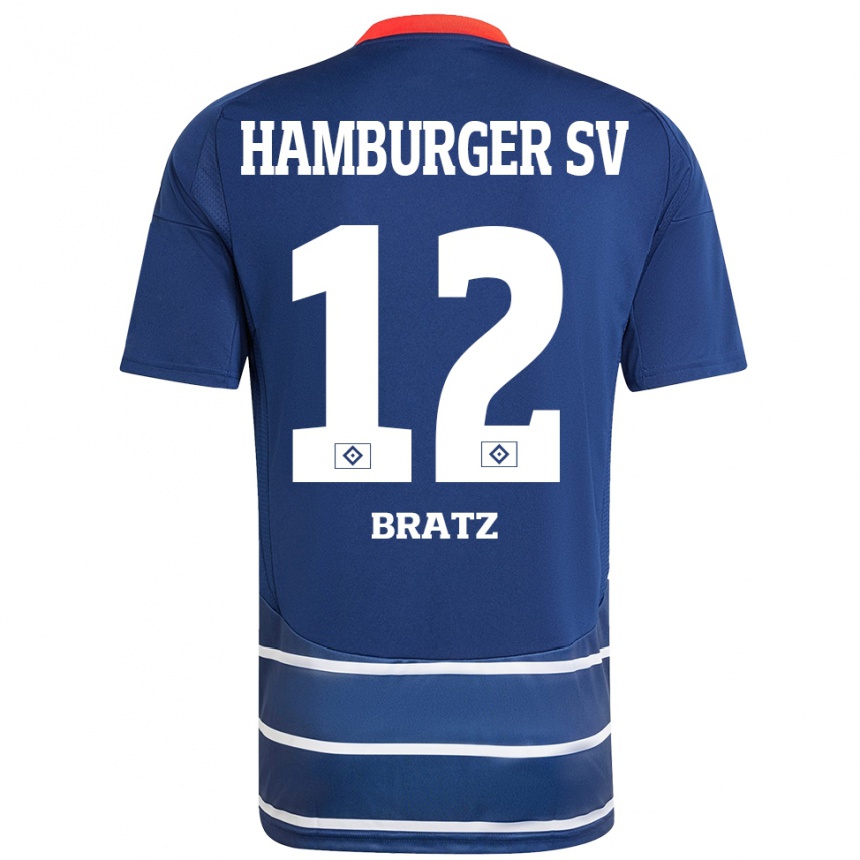 Niño Fútbol Camiseta Julian Brätz #12 Azul Oscuro 2ª Equipación 2024/25 Argentina