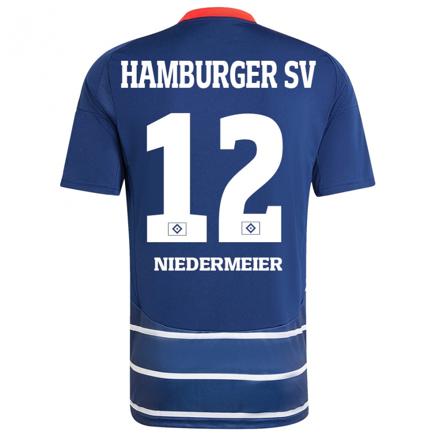 Niño Fútbol Camiseta Philipp Niedermeier #12 Azul Oscuro 2ª Equipación 2024/25 Argentina