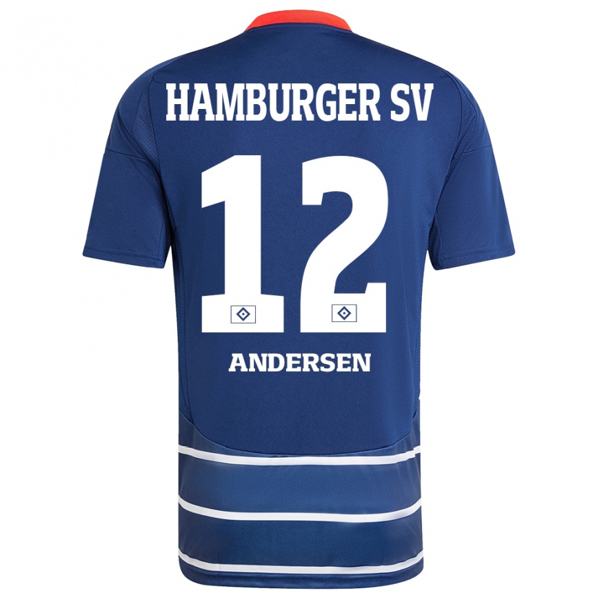 Niño Fútbol Camiseta Patrick Andersen #12 Azul Oscuro 2ª Equipación 2024/25 Argentina