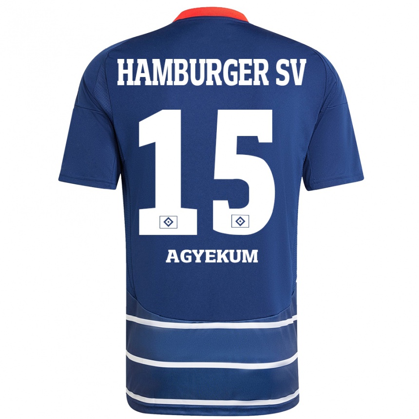 Niño Fútbol Camiseta Joel Agyekum #15 Azul Oscuro 2ª Equipación 2024/25 Argentina