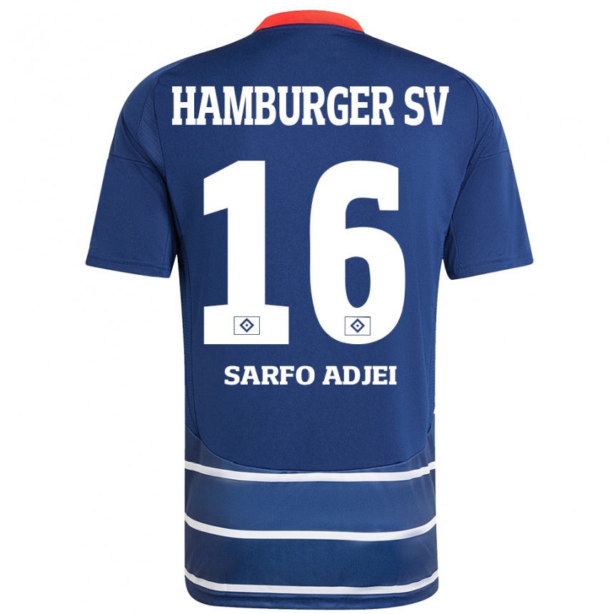 Niño Fútbol Camiseta Maximilian Sarfo-Adjei #16 Azul Oscuro 2ª Equipación 2024/25 Argentina