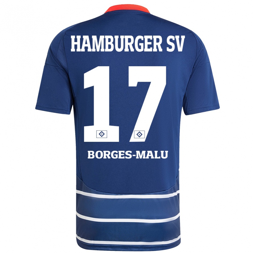 Niño Fútbol Camiseta Louis Borges-Malu #17 Azul Oscuro 2ª Equipación 2024/25 Argentina