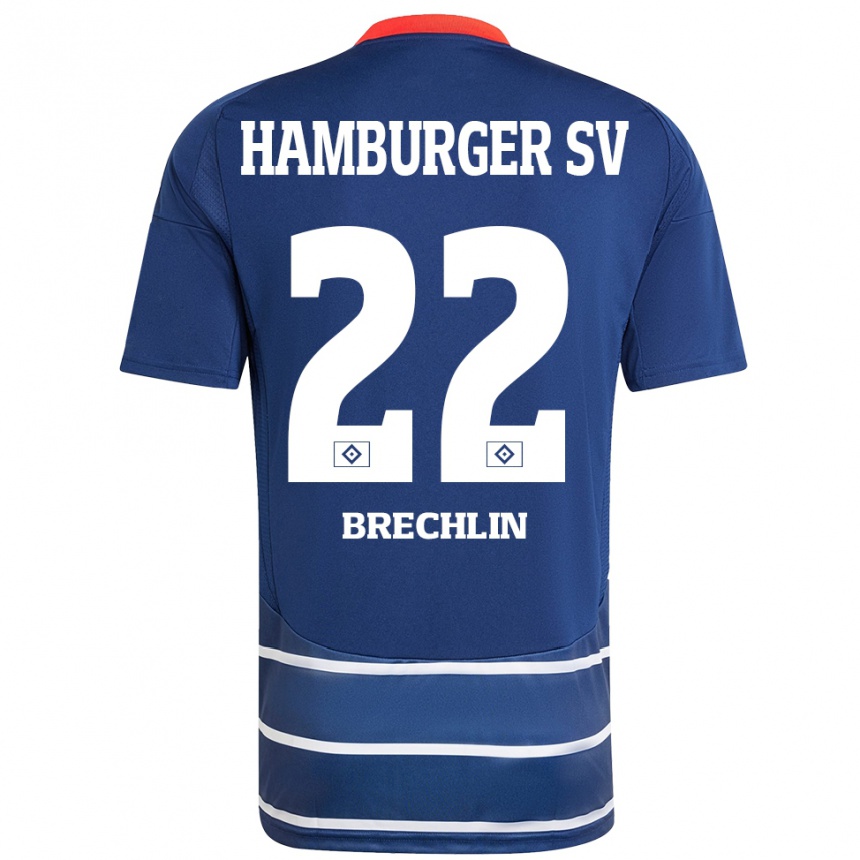 Niño Fútbol Camiseta Bjarne Brechlin #22 Azul Oscuro 2ª Equipación 2024/25 Argentina