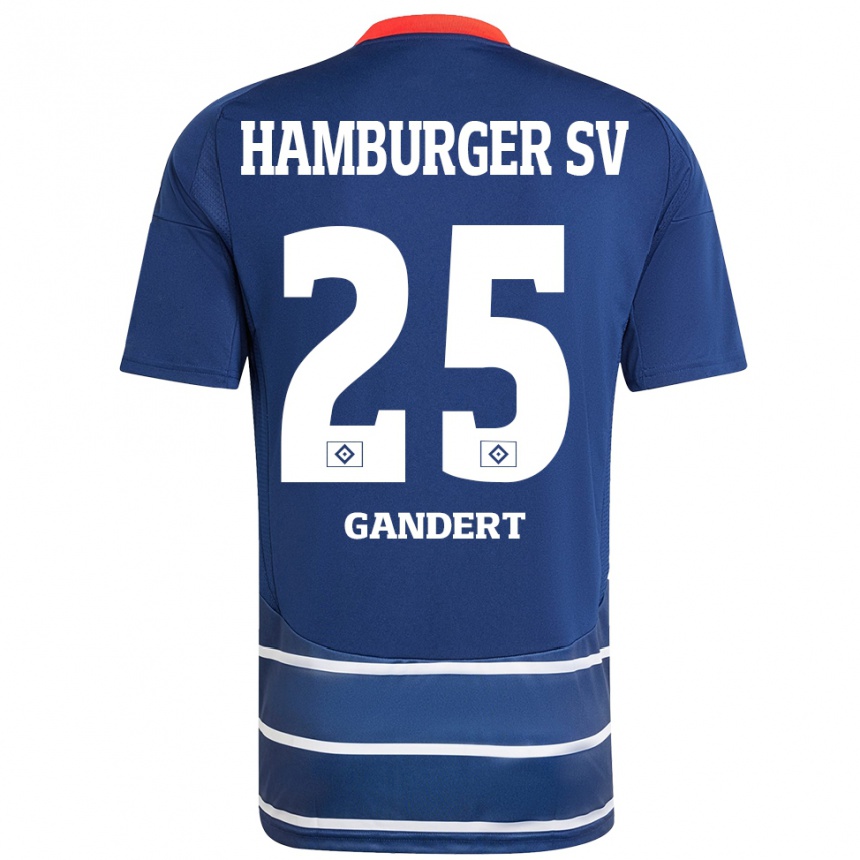 Niño Fútbol Camiseta Jeremy Gandert #25 Azul Oscuro 2ª Equipación 2024/25 Argentina