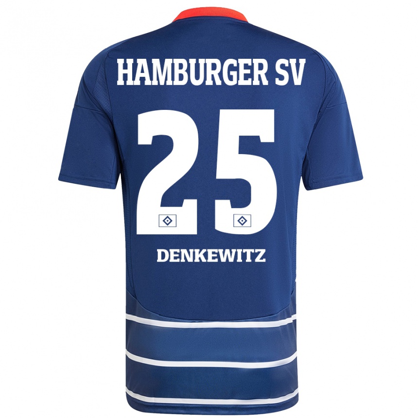 Niño Fútbol Camiseta Nick Denkewitz #25 Azul Oscuro 2ª Equipación 2024/25 Argentina