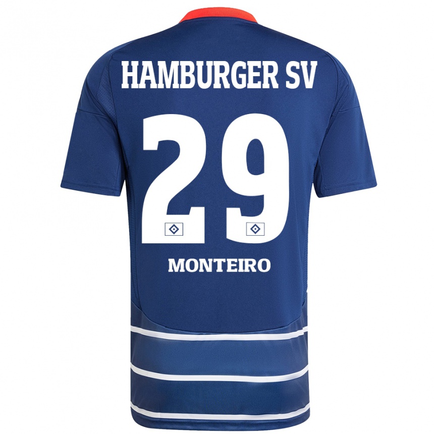 Niño Fútbol Camiseta Alfa Monteiro #29 Azul Oscuro 2ª Equipación 2024/25 Argentina