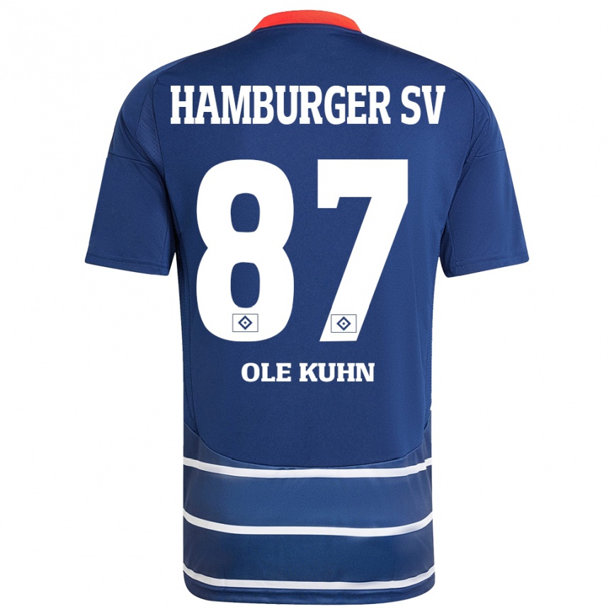 Niño Fútbol Camiseta Niklas Ole Kühn #87 Azul Oscuro 2ª Equipación 2024/25 Argentina