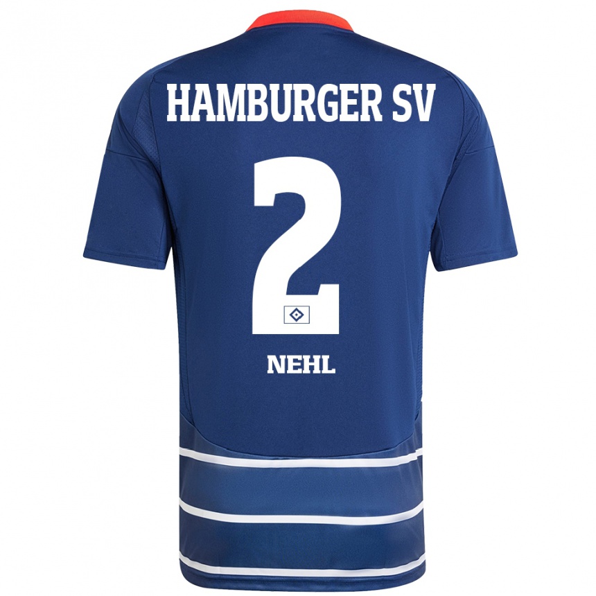 Niño Fútbol Camiseta Julius Nehl #2 Azul Oscuro 2ª Equipación 2024/25 Argentina