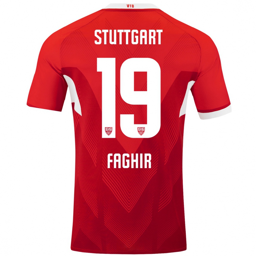 Niño Fútbol Camiseta Wahid Faghir #19 Rojo Blanco 2ª Equipación 2024/25 Argentina