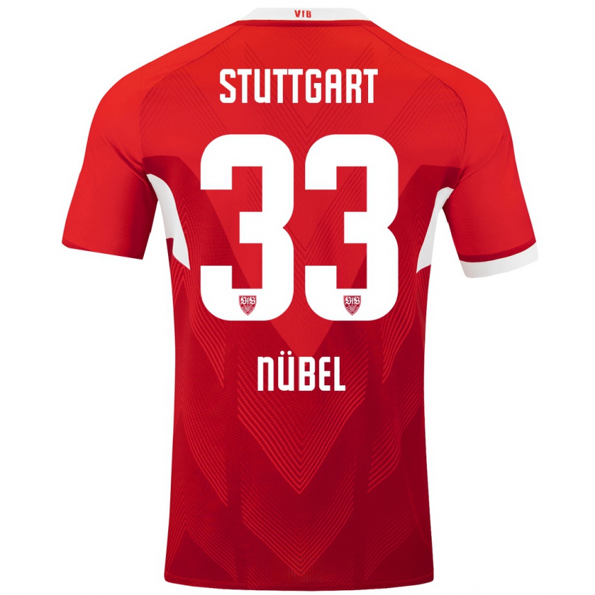 Niño Fútbol Camiseta Alexander Nübel #33 Rojo Blanco 2ª Equipación 2024/25 Argentina