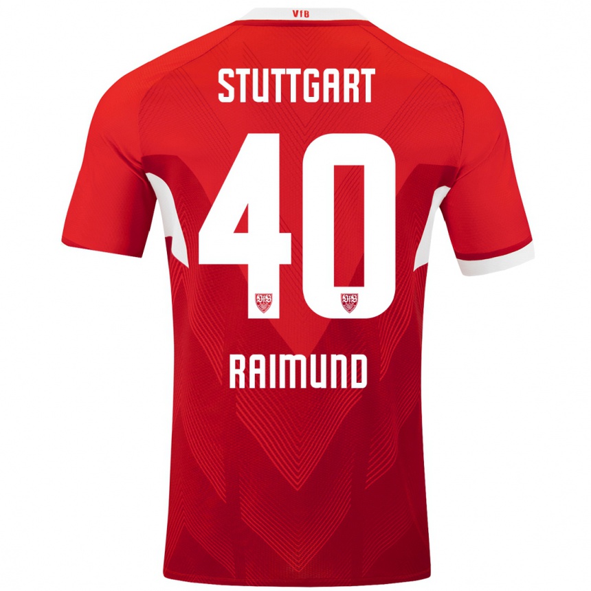 Niño Fútbol Camiseta Luca Raimund #40 Rojo Blanco 2ª Equipación 2024/25 Argentina