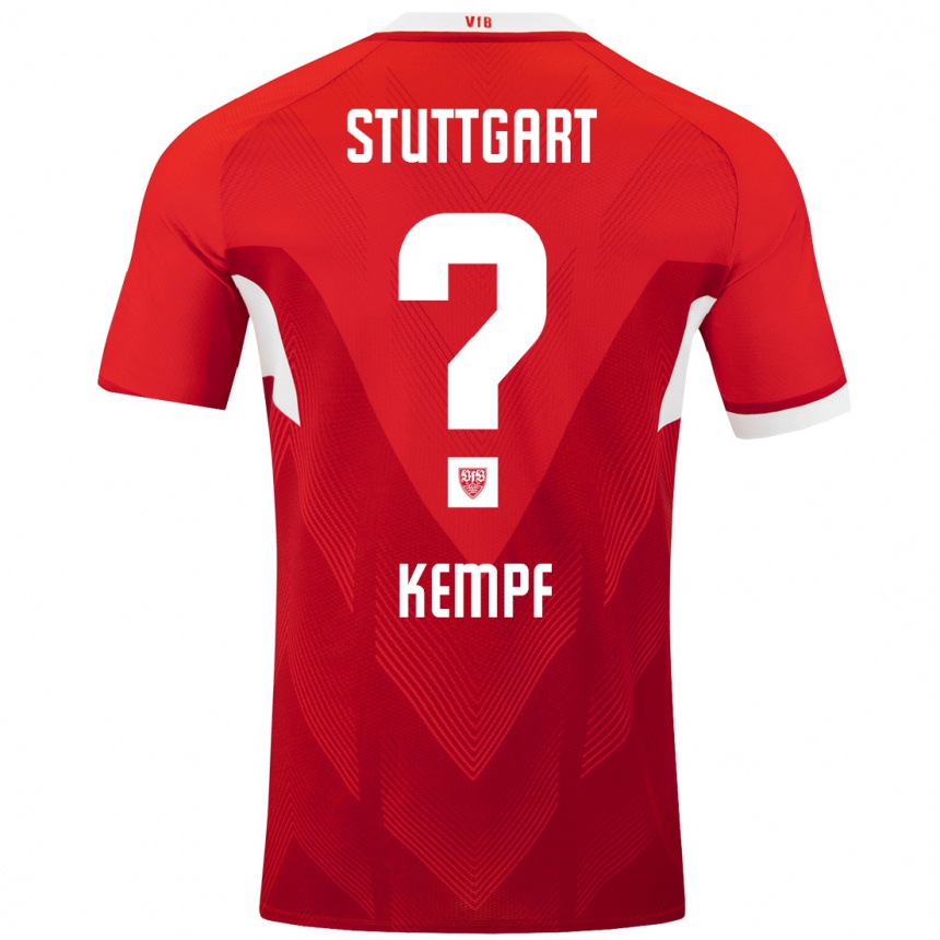 Niño Fútbol Camiseta Karl Kempf #0 Rojo Blanco 2ª Equipación 2024/25 Argentina