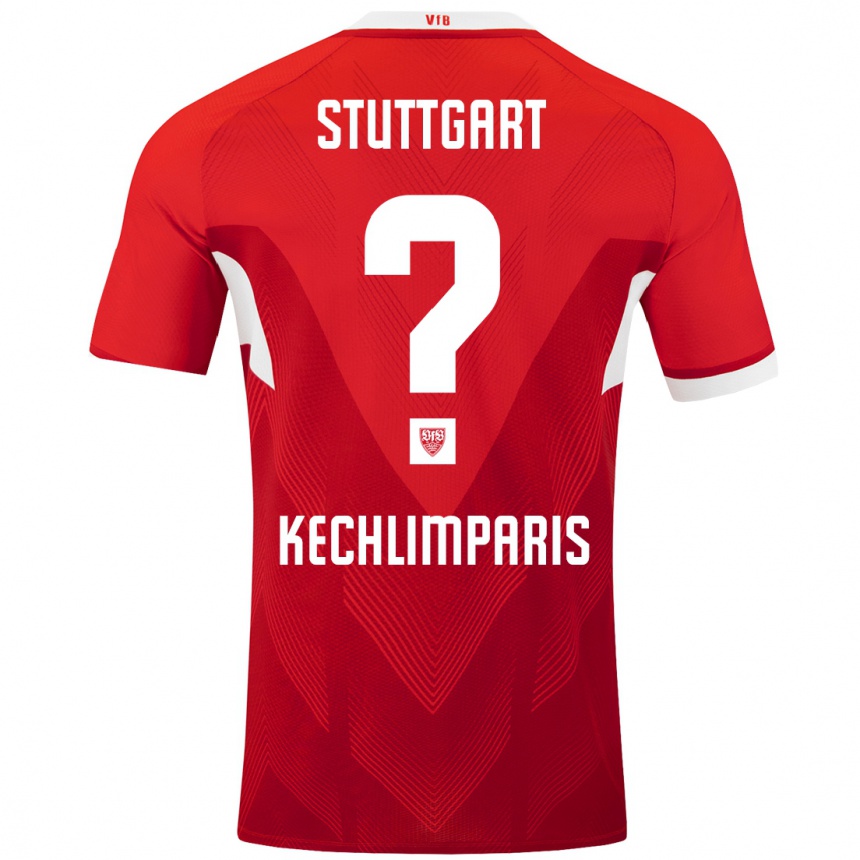 Niño Fútbol Camiseta Ioannis Kechlimparis #0 Rojo Blanco 2ª Equipación 2024/25 Argentina