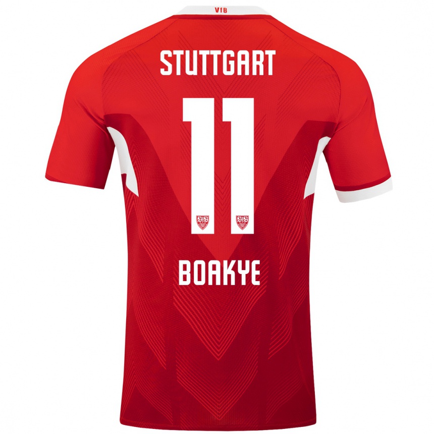 Niño Fútbol Camiseta Benjamin Boakye #11 Rojo Blanco 2ª Equipación 2024/25 Argentina