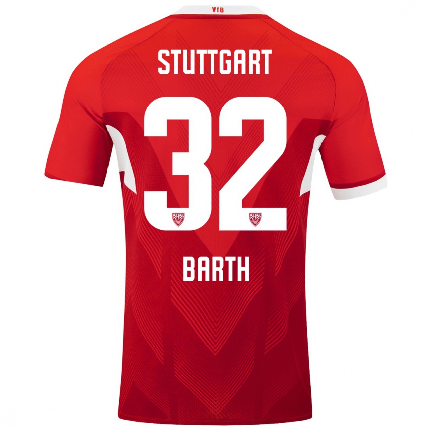 Niño Fútbol Camiseta Tom Barth #32 Rojo Blanco 2ª Equipación 2024/25 Argentina